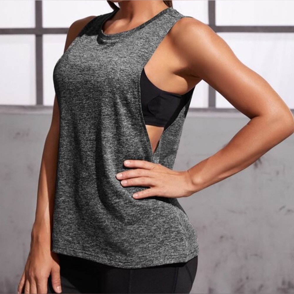 Gray Sleeveless Workout Shirt